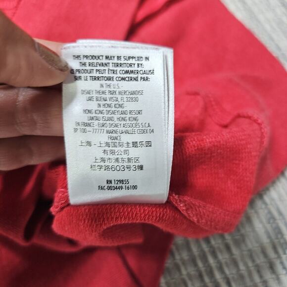 Disney Parks Womens Size S Red Mickey Mouse Embroidered Full Zip Hoodie Sweater - Picture 12 of 13